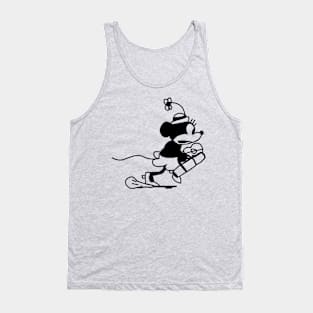 Steamboat Willie Running Cartoon Girl Mouse Tank Top